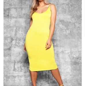 Lemon colored midi dress NWT